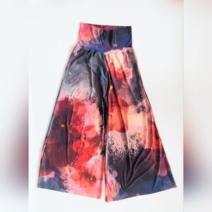 Julian Chang Womens Small Multicolor High Rise Wide Leg Pants Relaxed Rayon